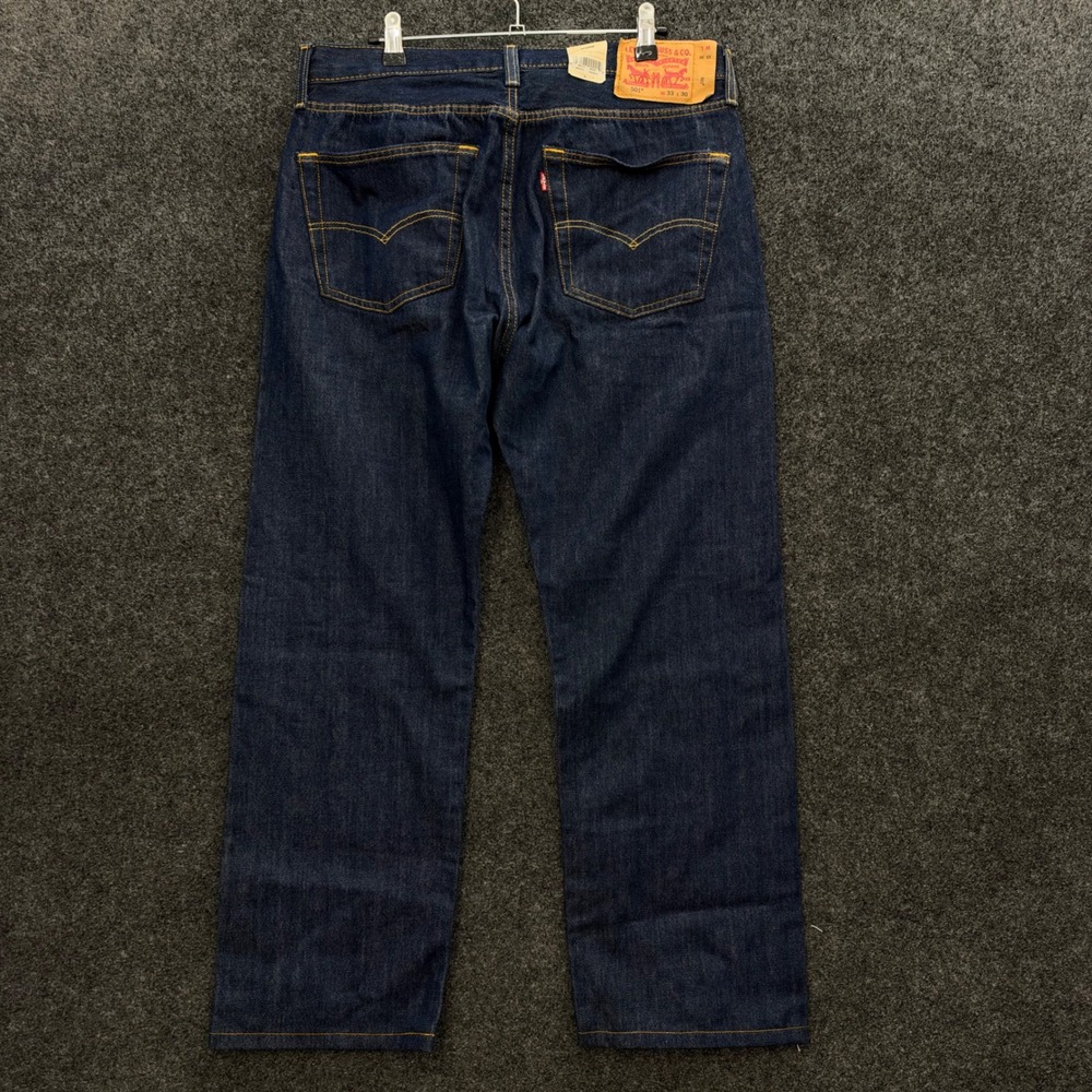 Levis 501 Original Straight Leg Jeans Dark Indigo Blue 33x30 Vintage Deadstock